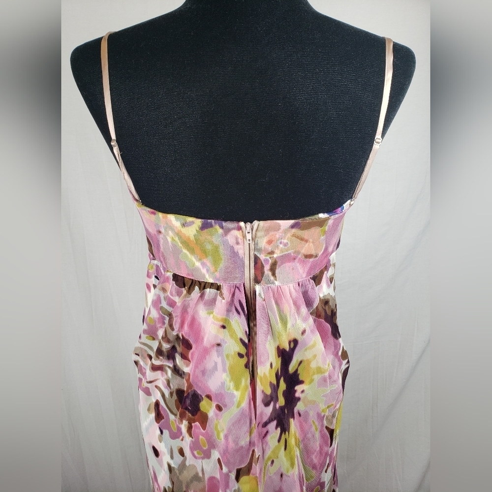 NWT Guess By Marciano Floral Pink & Brown Spagetti Strap Women's Maxi Dress Sz L - Picture 6 of 11